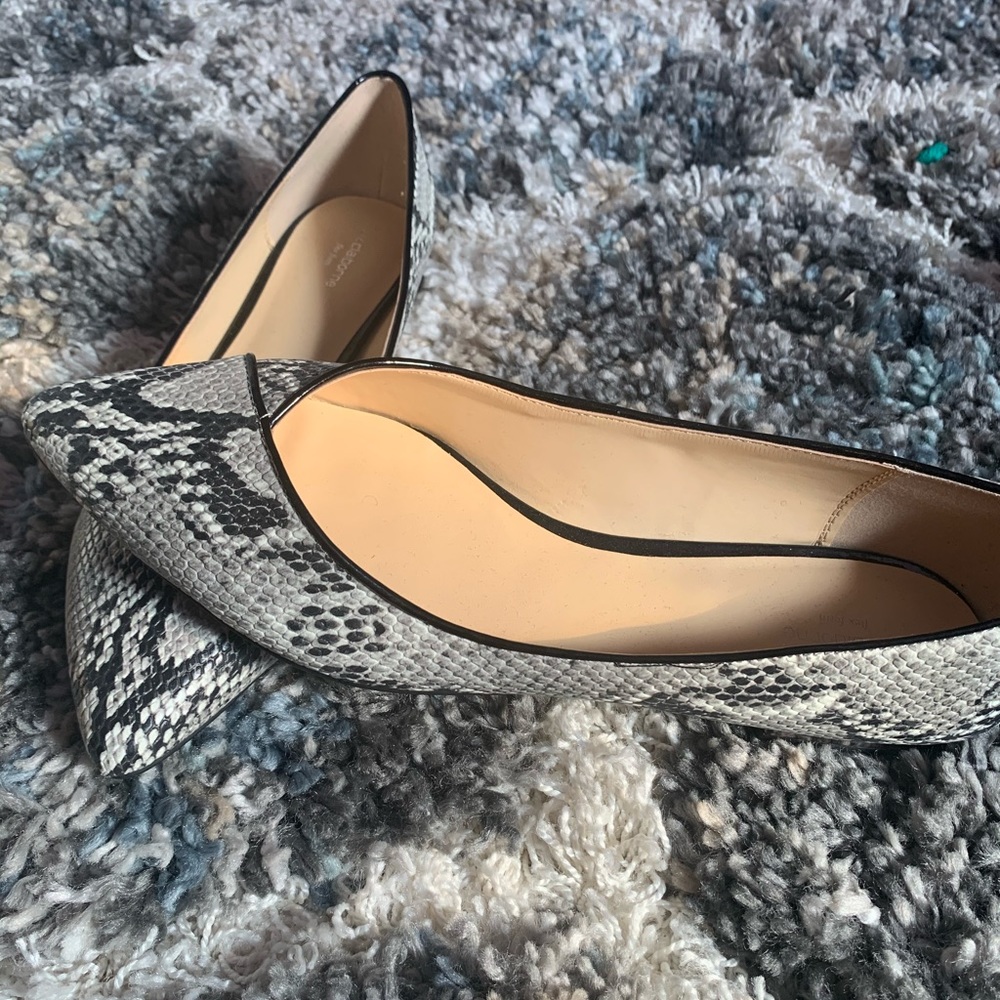 Black & White Snake Print Flat